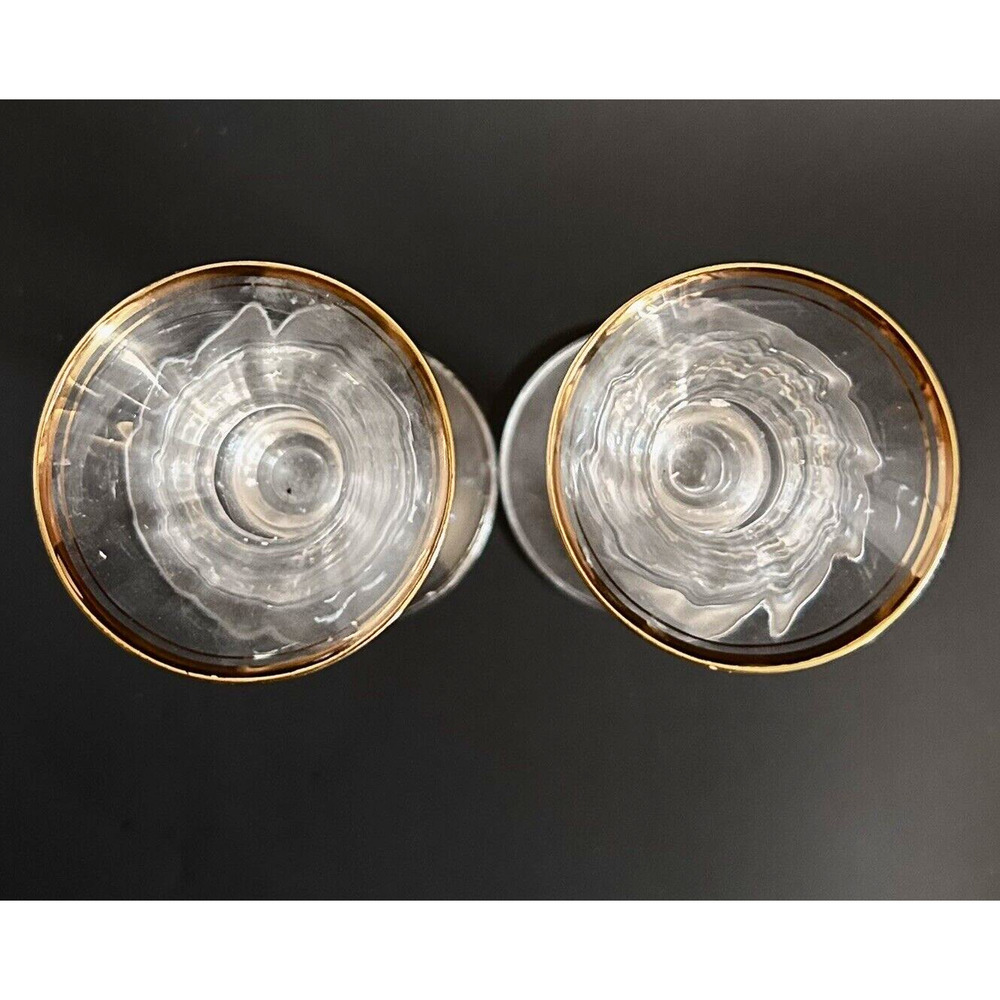 Mikasa Jamestown Gold Vintage Candle Holders (2) Lead Crystal Gold Trim 7-3/4" - Picture 2 of 3